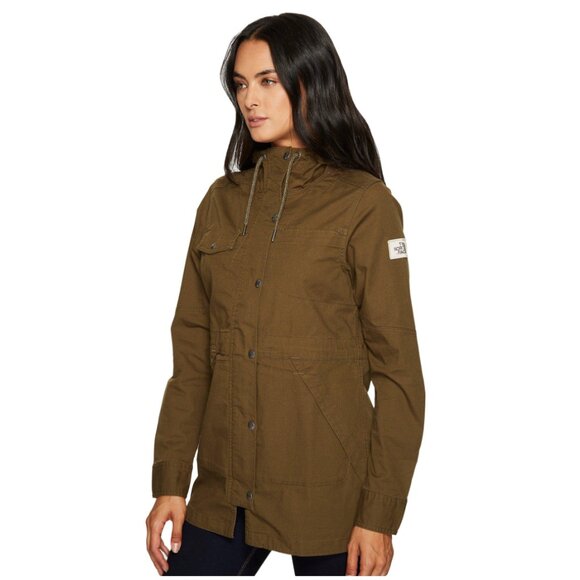 The North Face Utility Hooded Jacket Sardenia Green Army Canvas Size Small - Picture 1 of 12